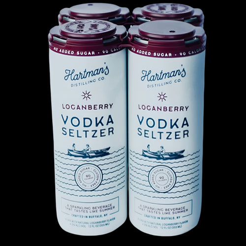 Hartman's Seltzer Loganberry 4 Pack 12oz Front Bottle Label