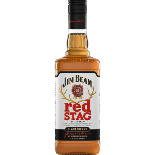 Jim Beam Red Stag Bourbon Whiskey 50ML Front Bottle Label