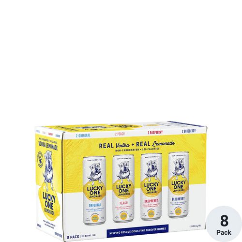 Lucky One Vodka Lemonade 8 Pack 8pk-12oz Cans Front Bottle Label