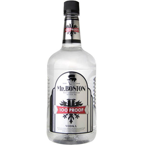 Mr. Boston Vodka 100 Proof 375ML Front Bottle Label