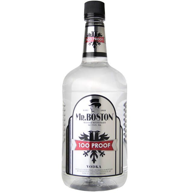 Mr. Boston Vodka 100 Proof 375ML Front Bottle Label