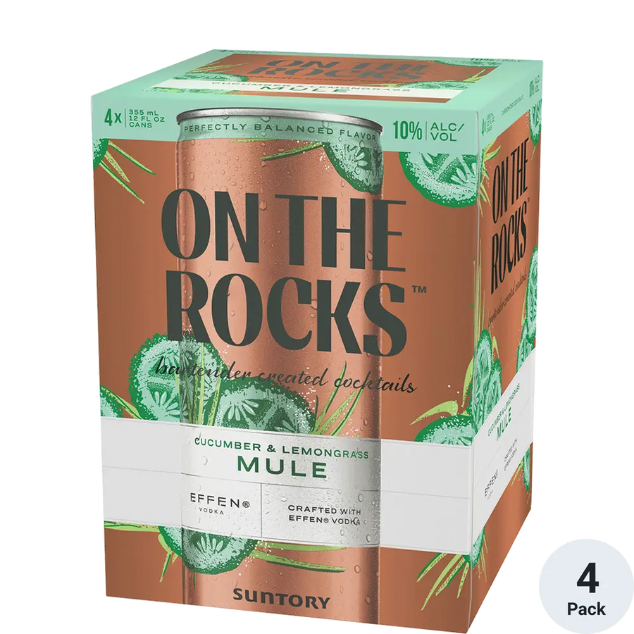 On The Rocks Sparkling Cucumber & Lemongrass Mule 4 Pack 4pk-12oz Cans Front Bottle Label