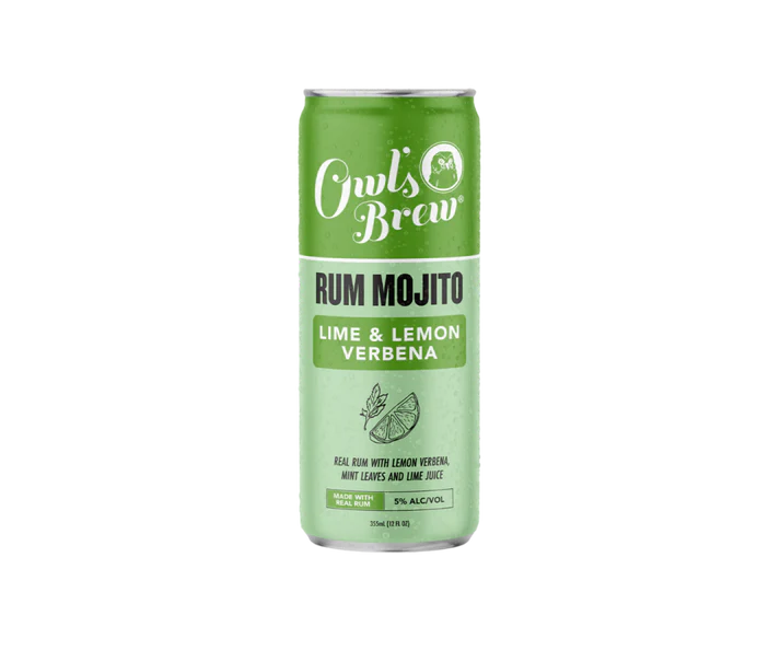 Owls Brew Rum Mojito 4PK 12OZ Front Bottle Label