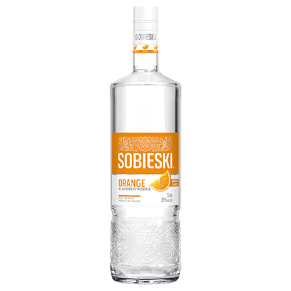 Sobieski Orange 1L Front Bottle Label