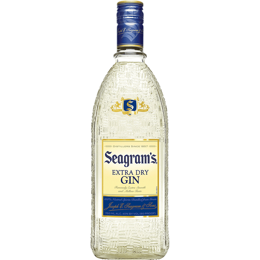 Seagrams Extra Dry Gin 50ML Front Bottle Label