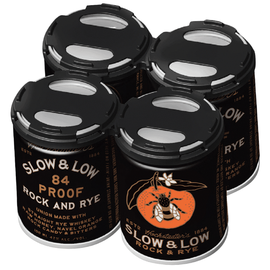 Slow & Low Rock & Rye Whiskey Cans 100ML Front Bottle Label