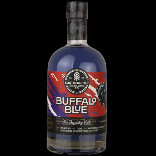 Southern Tier Buffalo Blue Blue Raspberry Vodka 750ML Front Bottle Label