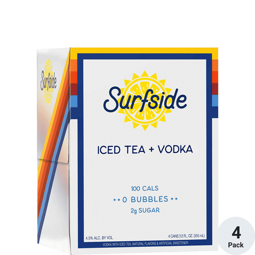 Surfside Vodka Iced Tea 4pk-12oz Cans Front Bottle Label