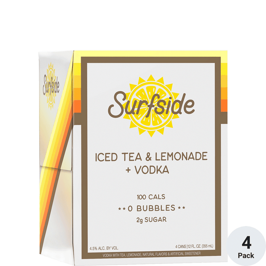 Surfside Vodka Iced Tea & Lemonade 4pk-12oz Cans Front Bottle Label