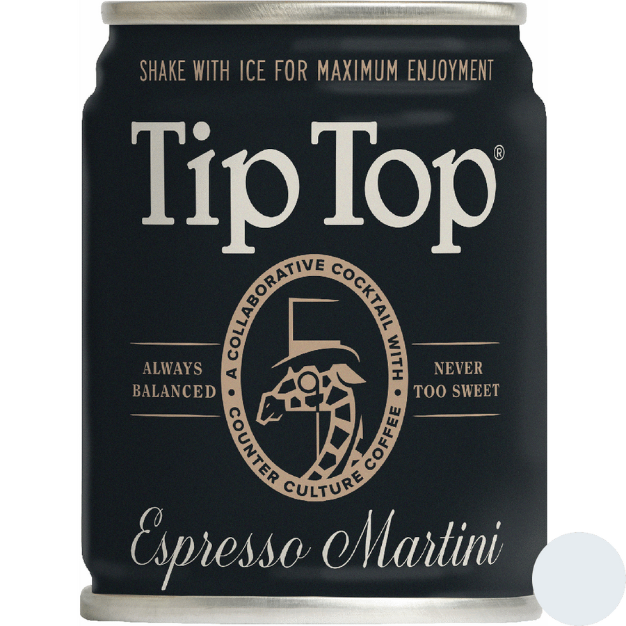 Tip Top Espresso Martini 100ML Front Bottle Label