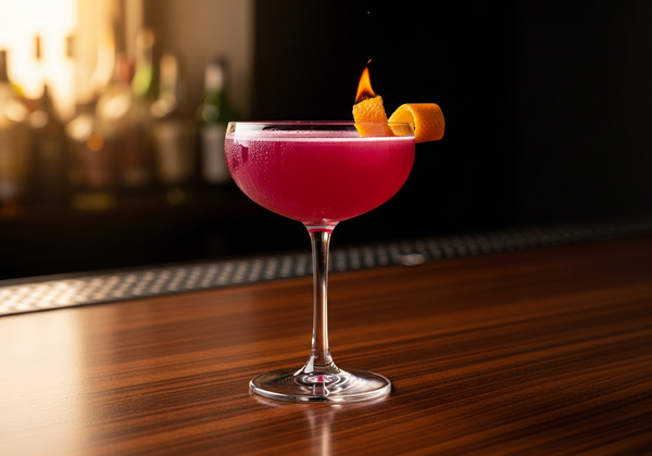 Cosmopolitan Recipe cocktail in glass with garnish