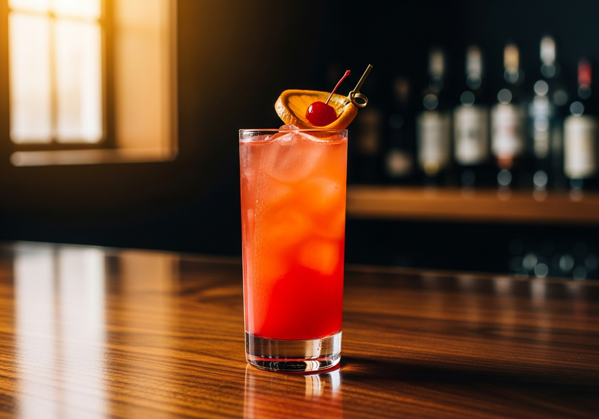 Hurricane Recipe cocktail in glass with garnish