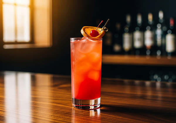 Hurricane Recipe cocktail in glass with garnish