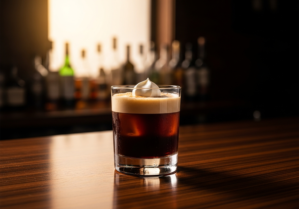Irish Coffee Recipe cocktail in glass with garnish