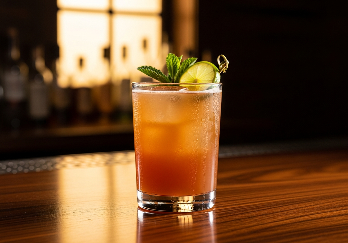 Kentucky Mule Recipe cocktail in glass with garnish