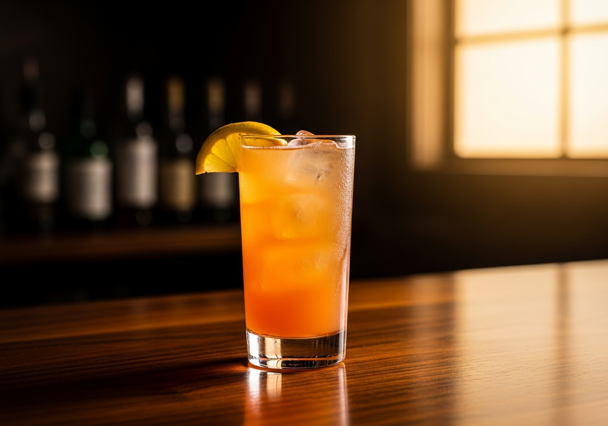 Long Island Iced Tea Recipe cocktail in glass with garnish