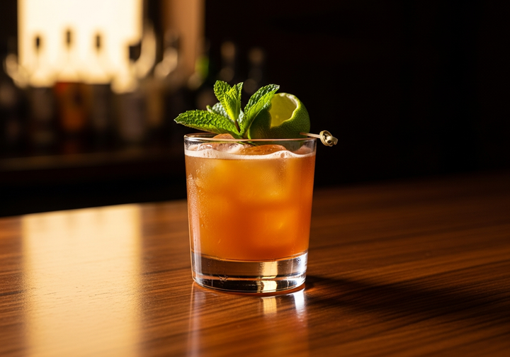 Mai Tai Recipe cocktail in glass with garnish