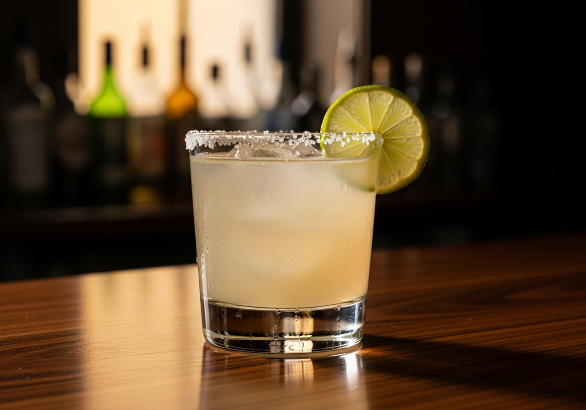 Classic Margarita Recipe cocktail in glass with garnish