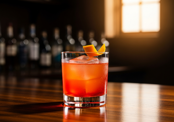 Mezcal Negroni Recipe cocktail in glass with garnish