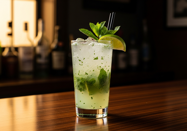 Mojito Recipe cocktail in glass with garnish