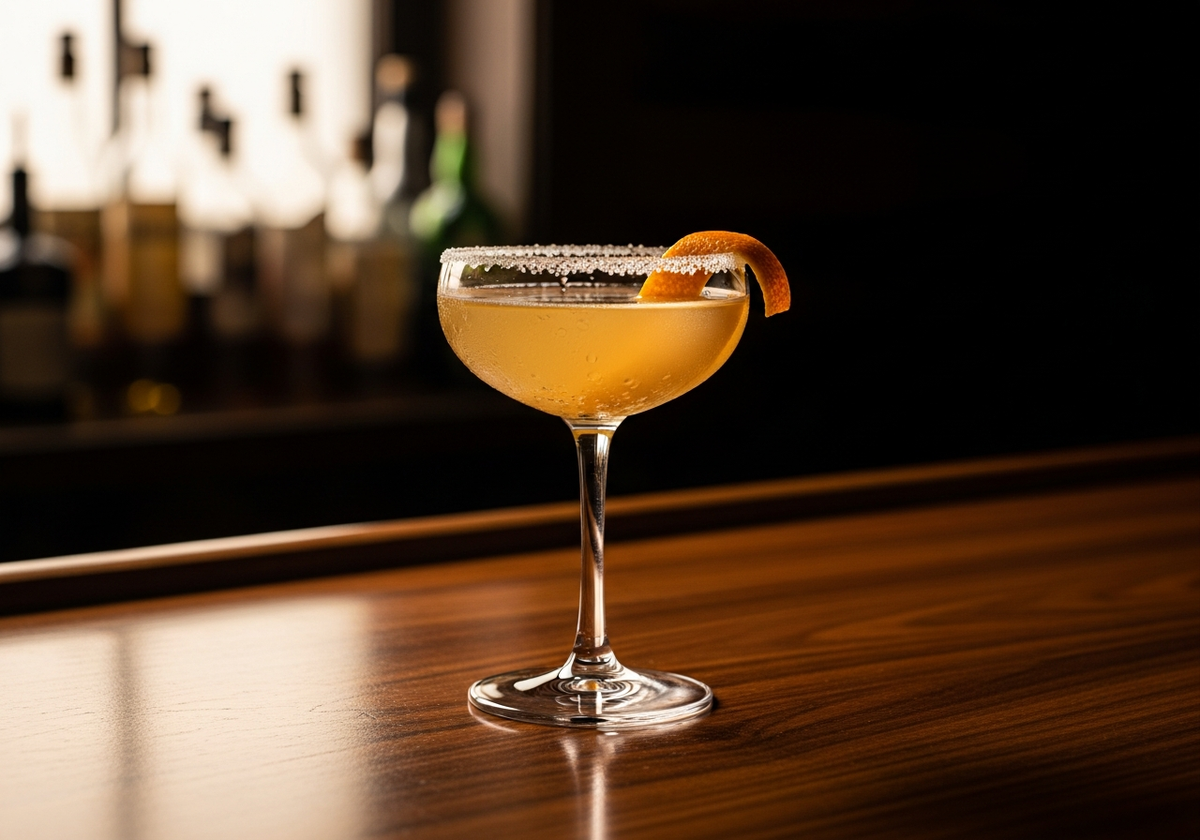 Sidecar Recipe cocktail in glass with garnish