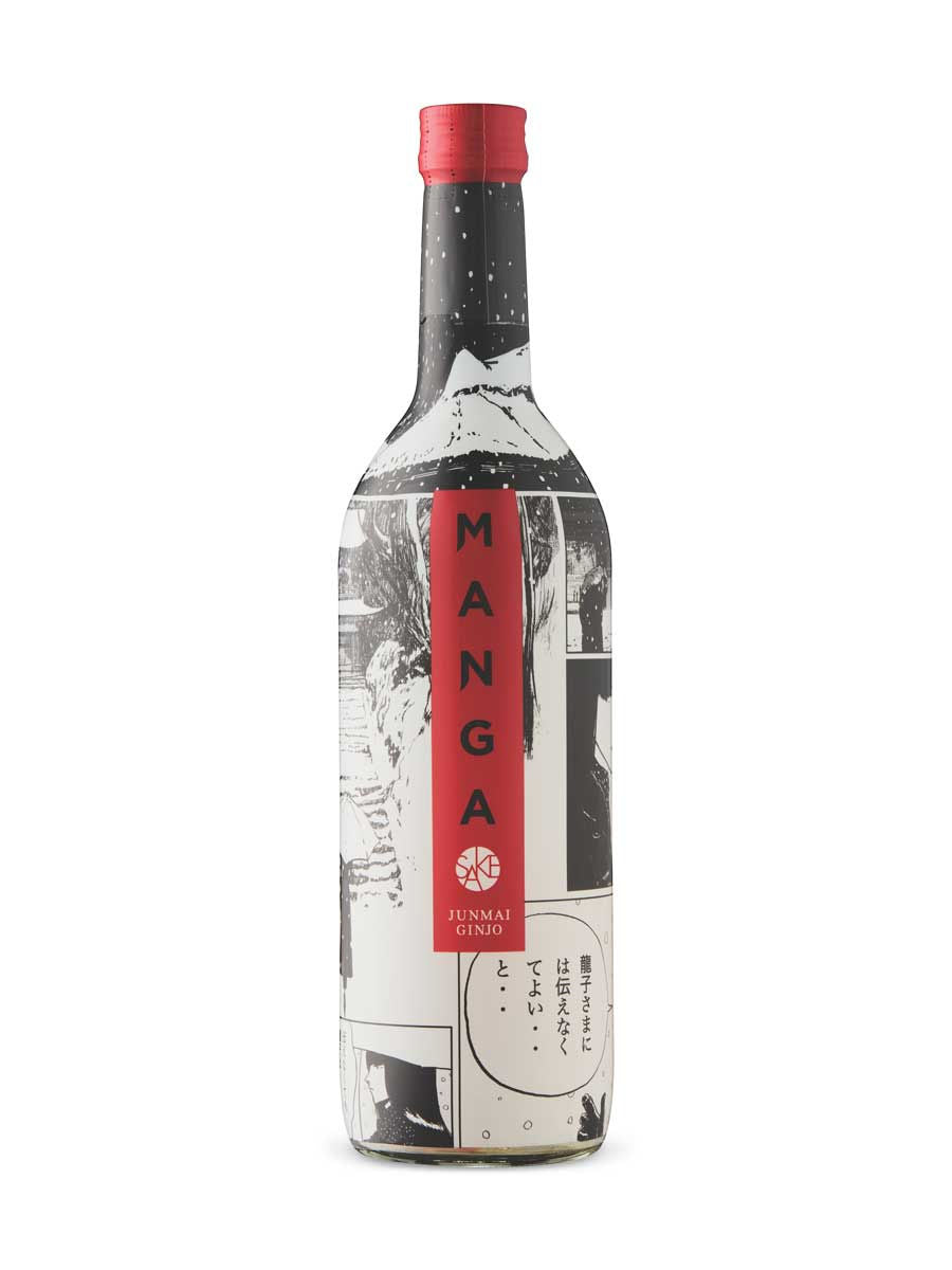 Manga Junmai Ginjo Sake 750ML Front Bottle Label
