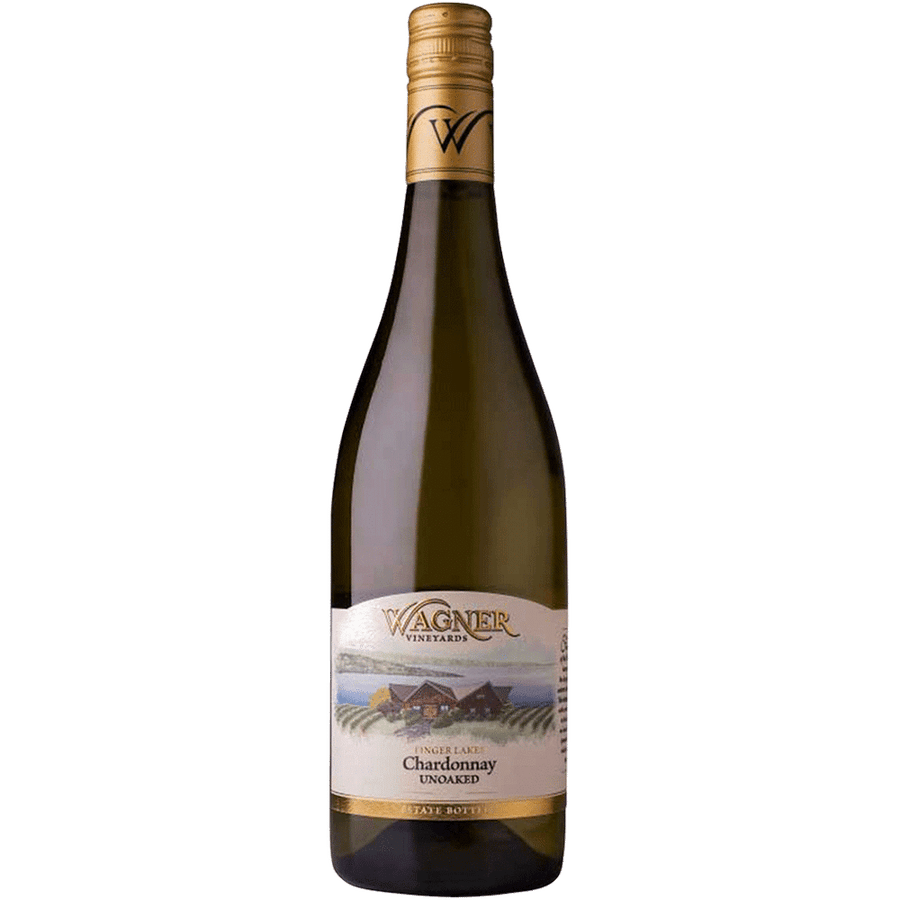 Wagner Vineyards Unoaked Chardonany 750ML Front Bottle Label