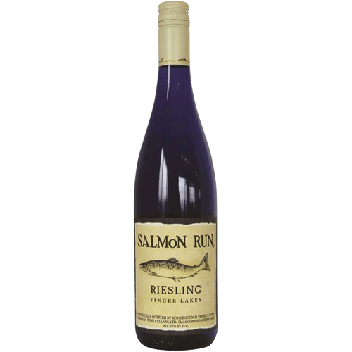 Salmon Run Riesling 750ML Front Bottle Label