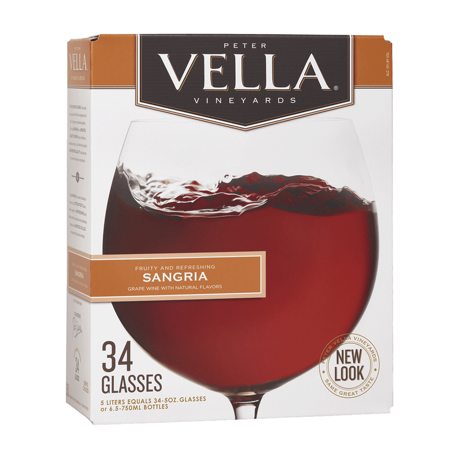 Peter Vella Sangria 5L Front Bottle Label