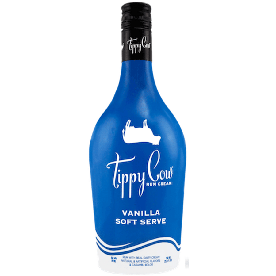 Tippy Cow Vanilla Soft Serve 750ML Front Bottle Label