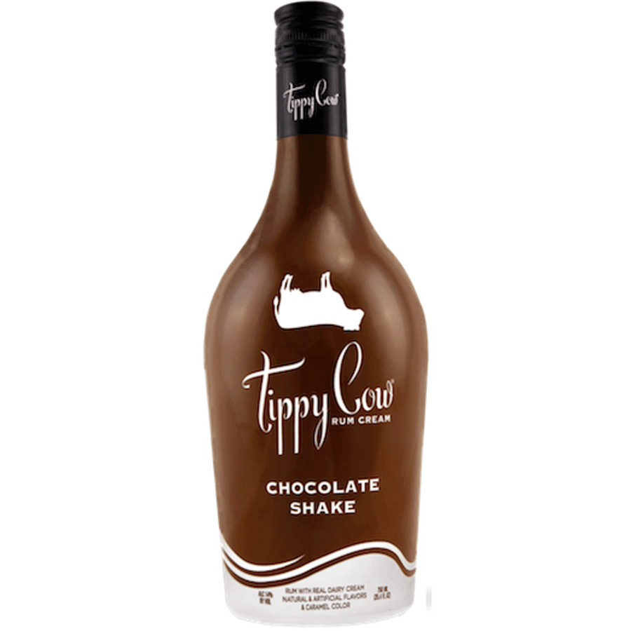 Tippy Cow Chocolate Shake 750ML Front Bottle Label