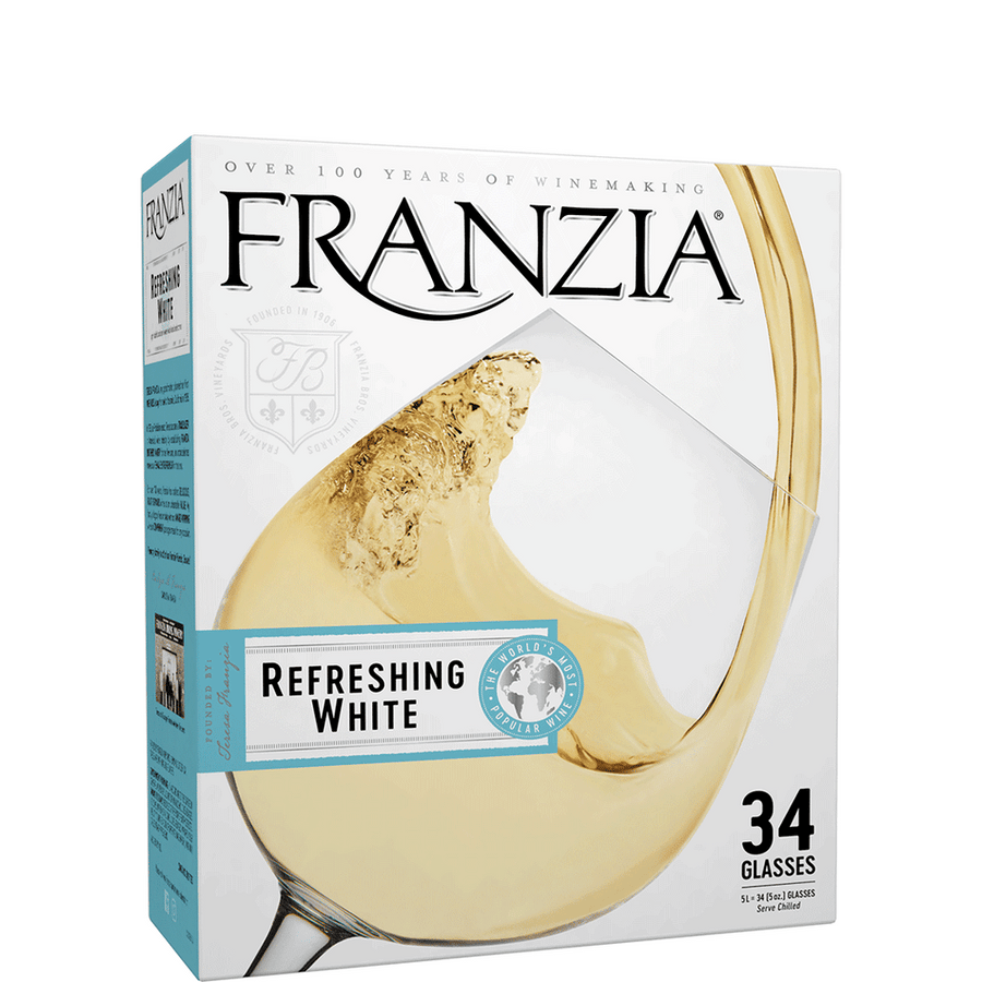 Franzia Refreshing White 5L Front Bottle Label