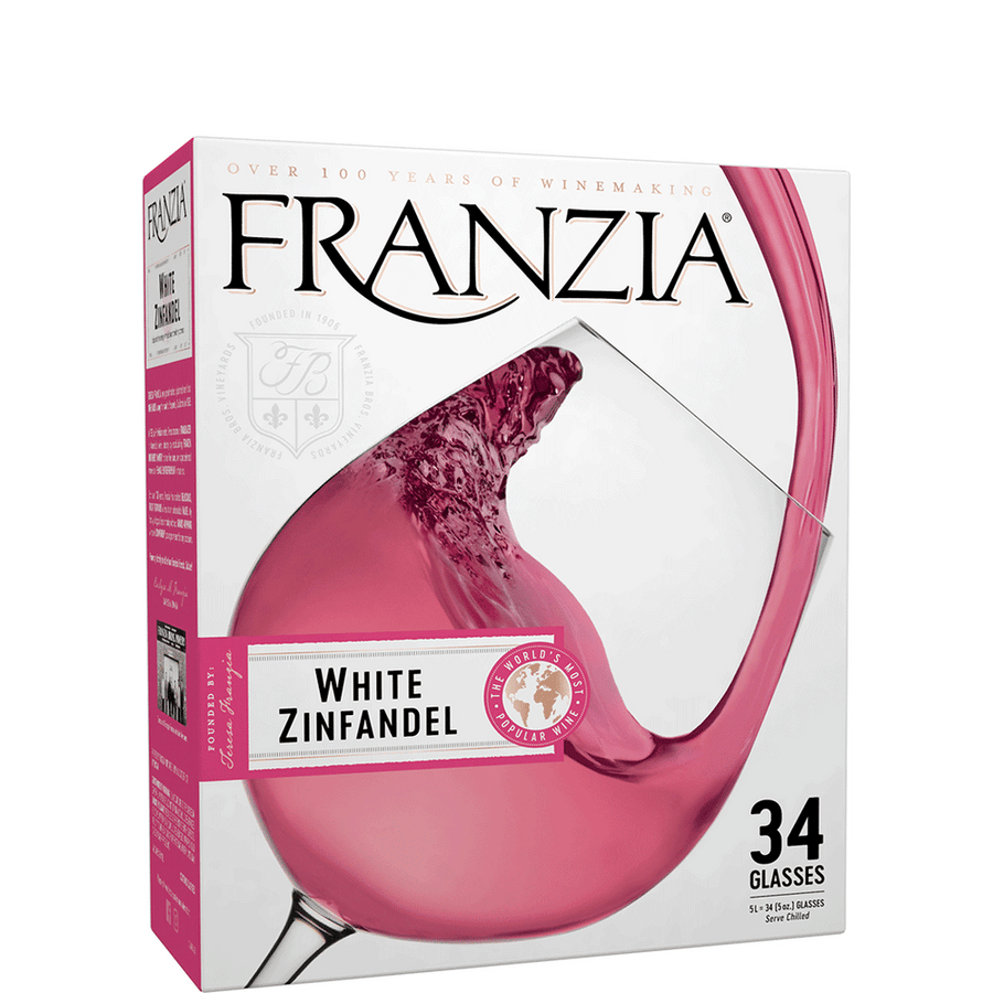 Franzia White Zinfandel 5L Front Bottle Label