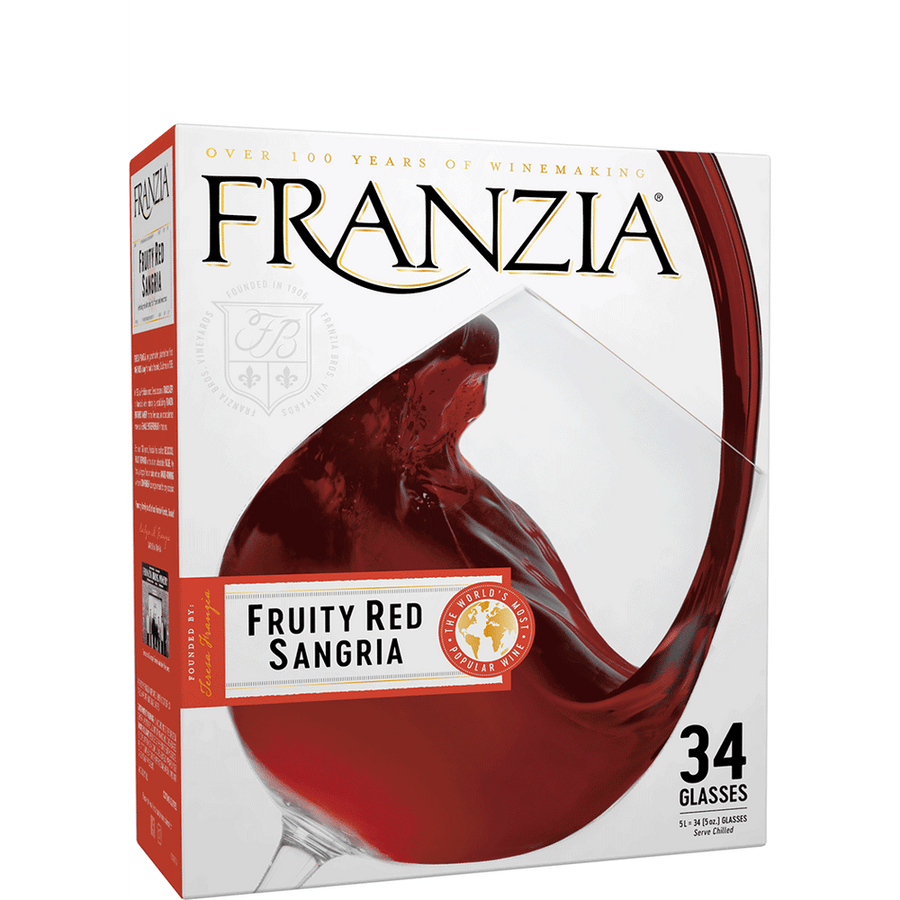 Franzia Fruity Red Sangria 5L Front Bottle Label