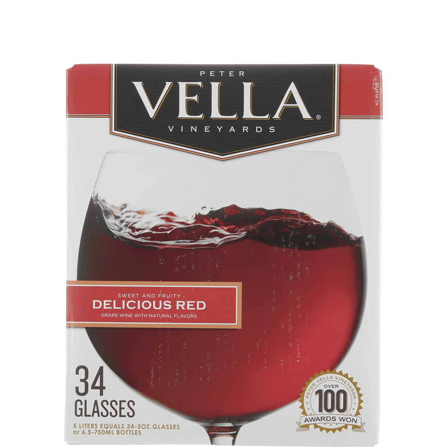 Peter Vella Delicious Red 5L Front Bottle Label