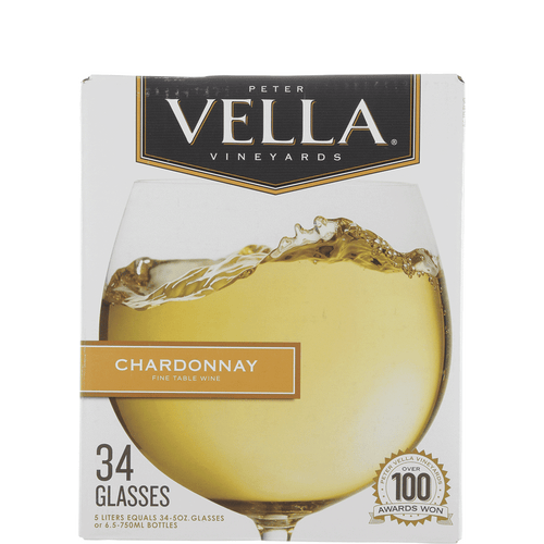 Peter Vella Chardonnay 5L Front Bottle Label