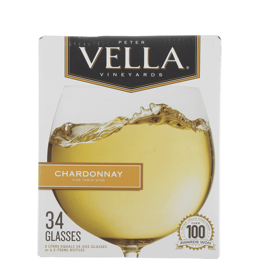 Peter Vella Chardonnay 5L Front Bottle Label