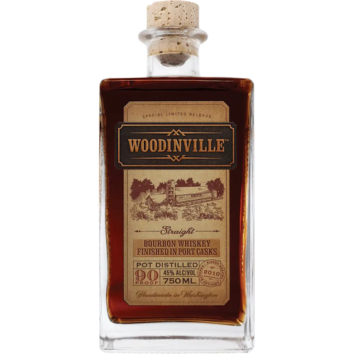 Woodinville Bourbon Port Cask Finish 750ML Front Bottle Label