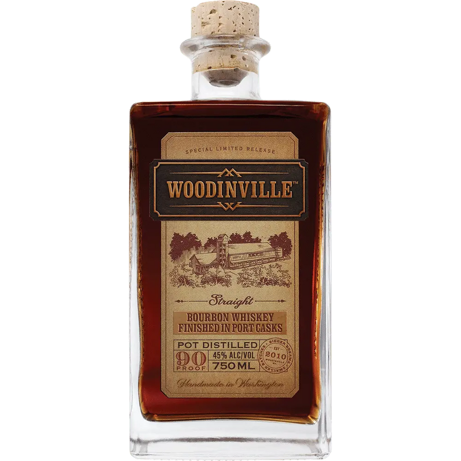 Woodinville Bourbon Port Cask Finish 750ML Front Bottle Label