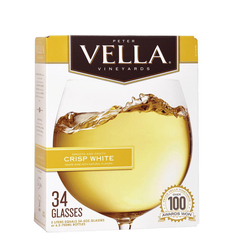 Peter Vella Vineyards Crisp White 5L Front Bottle Label