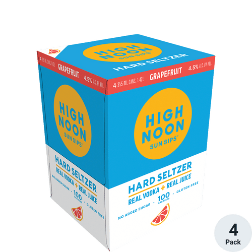 High Noon Hard Seltzer Grapefruit 4pk-12oz Cans Front Bottle Label