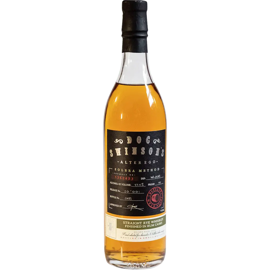 Doc Swinson's Finished In Solera Rye 750ML Front Bottle Label