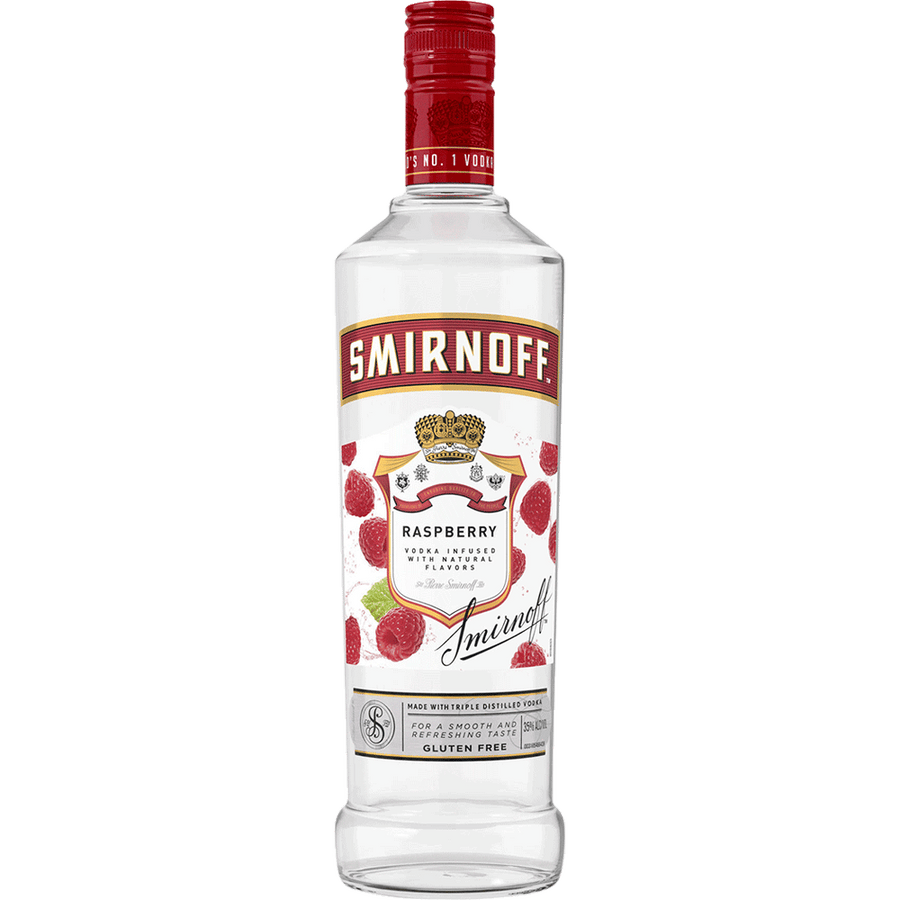 Smirnoff Raspberry 60 Proof 50ML Front Bottle Label