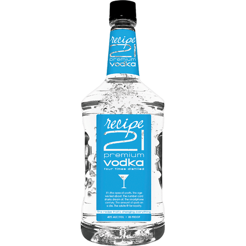 Recipe 21 Premium Vodka 50ML Front Bottle Label