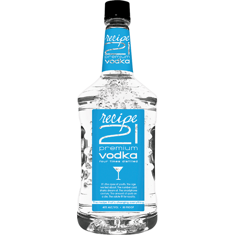 Recipe 21 Premium Vodka 50ML Front Bottle Label