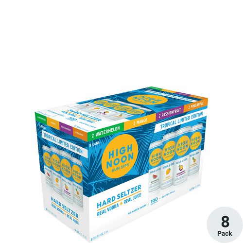 High Noon Tropical Variety Pack 8pk-12oz Cans Front Bottle Label