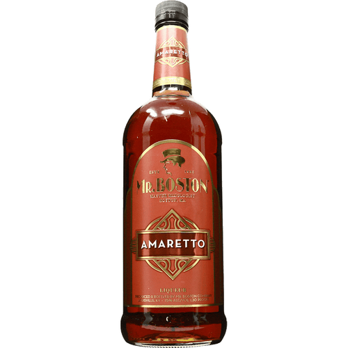 Mr Boston Ameretto 1L Front Bottle Label