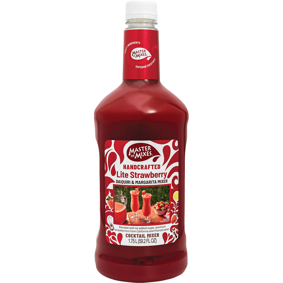 Master of Mixes Strawberry Daiquiri Margarita 1.75L Front Bottle Label