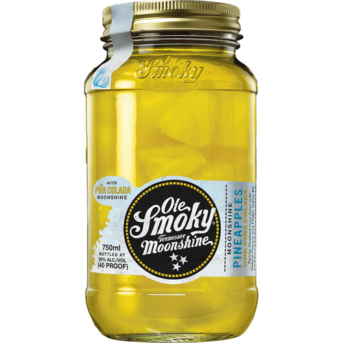 Ole Smoky Moonshine Pineapples with Pina Colada 750ML Front Bottle Label