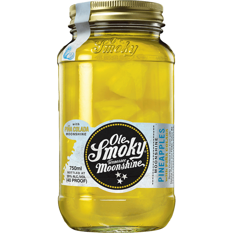 Ole Smoky Moonshine Pineapples with Pina Colada 750ML Front Bottle Label